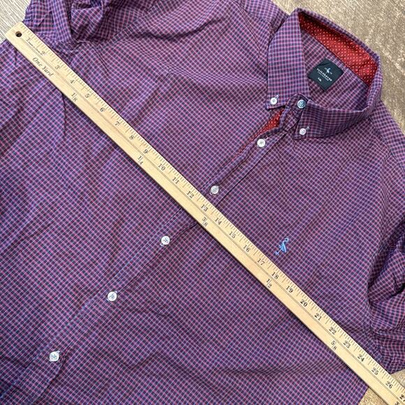 Tailorbyrd Men's Cotton Stretch Long Sleeve Shirt Red Navy Size XXL - Picture 7 of 10